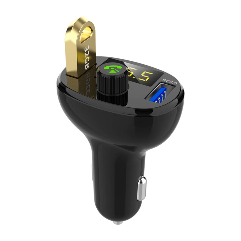 Bluetooth Hands Free Mp3 Qc3.0 Dual Usb Car Charger Fm Transmitter Support Usb 32G Disk 712376972514