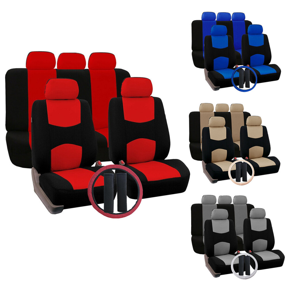 12 Pcs Universal Vehicle Car Seat Cover With Headrest Steering Wheel Protector 6900063722496