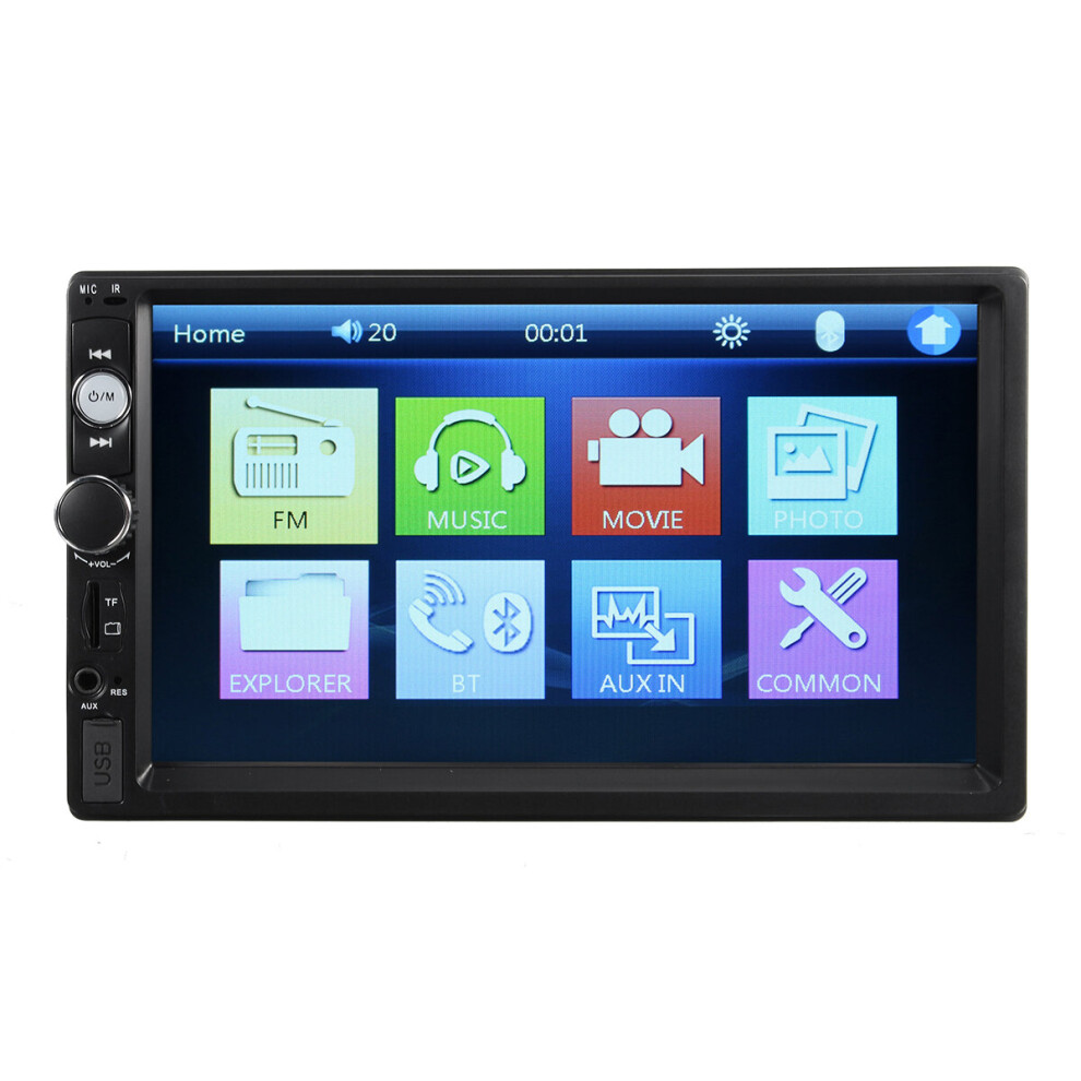 7 Inch Touch Car Stereo Radio Mp5 2 Din In Dash Bluetooth Fm Aux Usb + Free Camera 600380615186