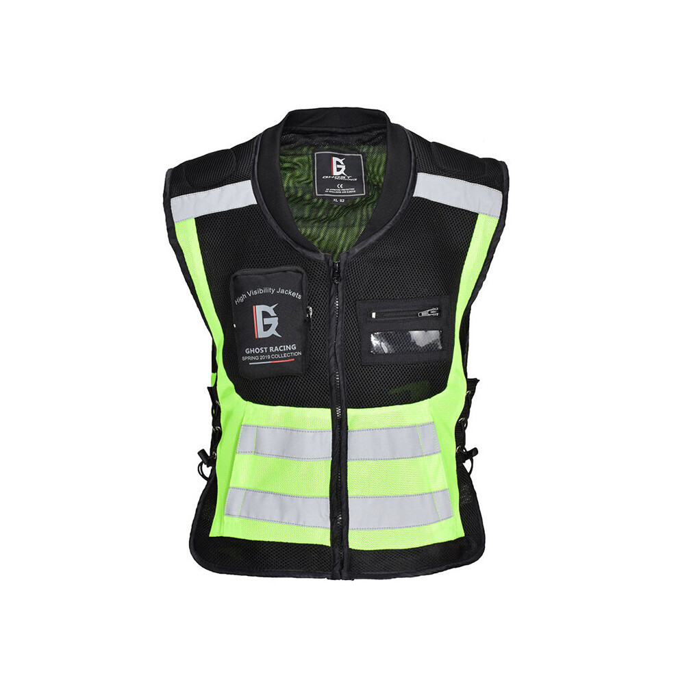 GHOST RACING Motorcycle Reflective Vest Jacket Chaqueta Ropa Moto Safety Protective Gear High Visibility Signal Cycling Clothing-image-OPC-PCFWPR9-NEW