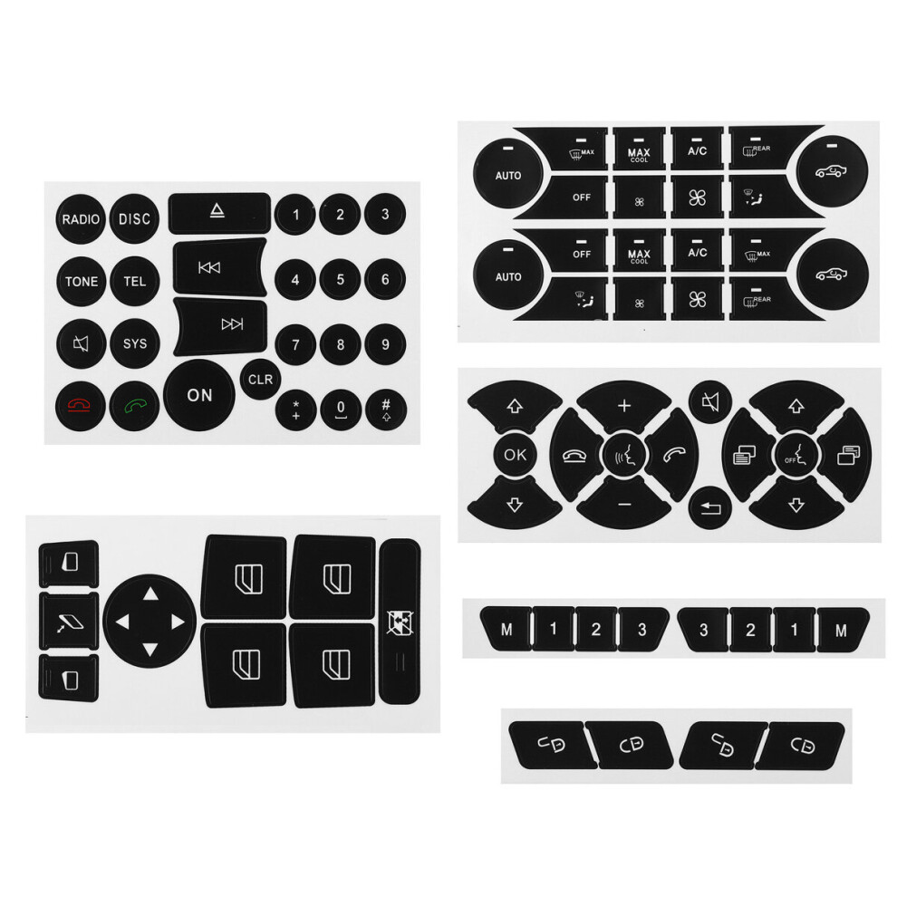 For 2007-2014 Mercedes Benz Car Repair Button Door Steering Ac Window Radio Stickers 000610852099