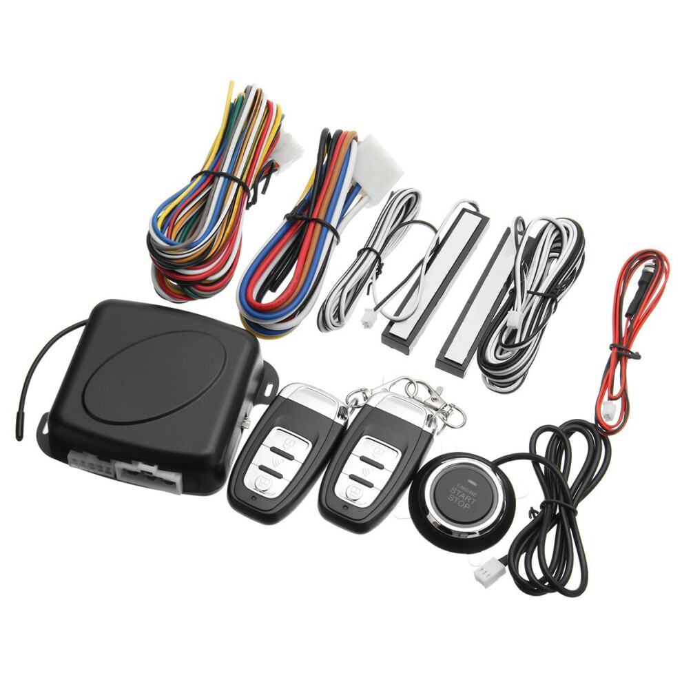 Keyless Entry Engine Push Start Alarm System Peps Remote Starter Stop Anti-Theft For 12V Car Suv Light 787825063501