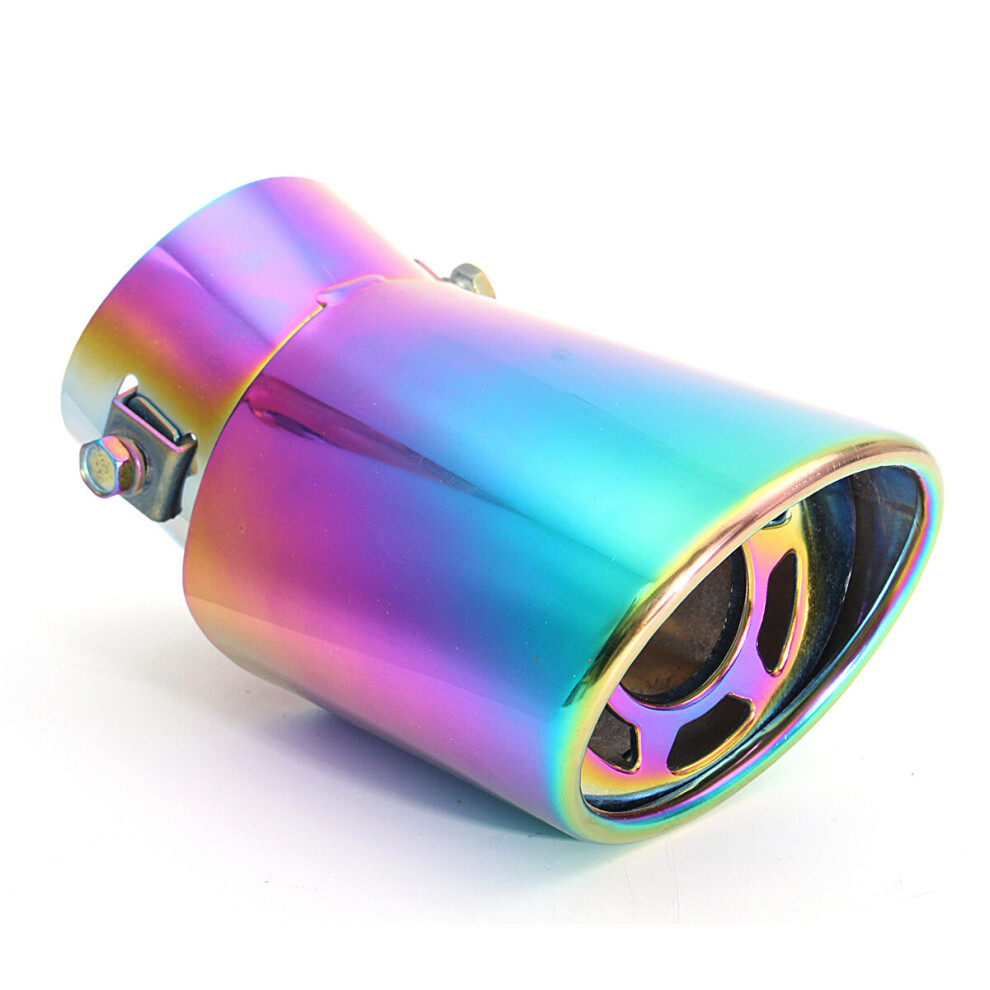 60Mm Stainless Steel Universal Curved Car Rear Exhaust Pipe Muffler Tip 700836996910
