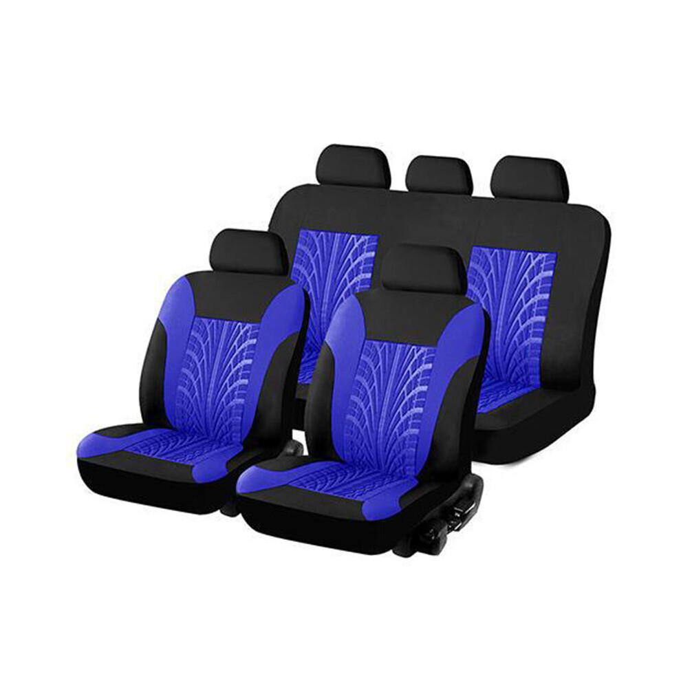 9Pcs Car Seat Cover Set Universal 5-Seat Protector Fabric Special Craft Wish Tire Pattern 6900063998952