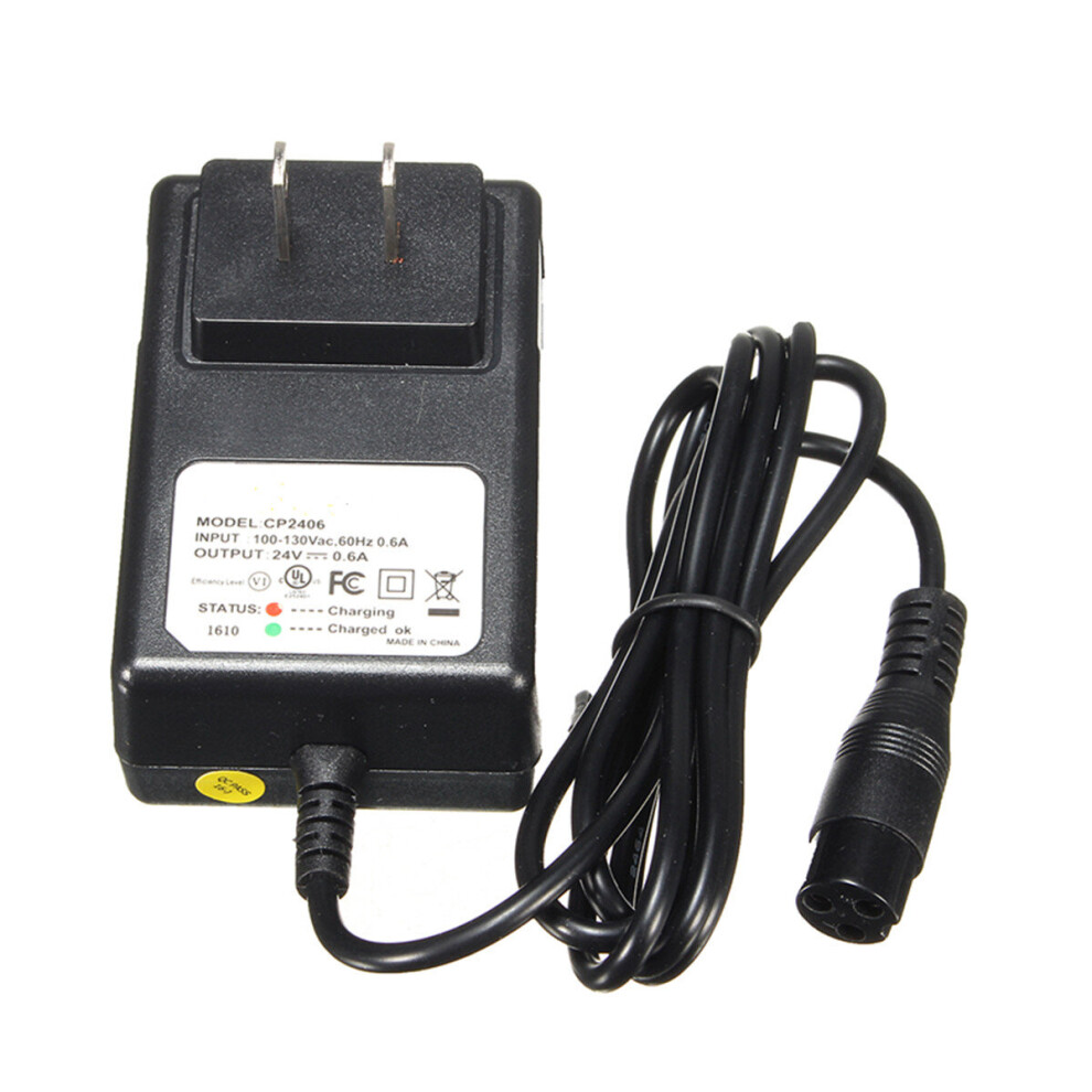 24V 0.6A 3-Prong Battery Charger For Razor E100 E125 E500s Pr200 Scooter Bike 6958446320951