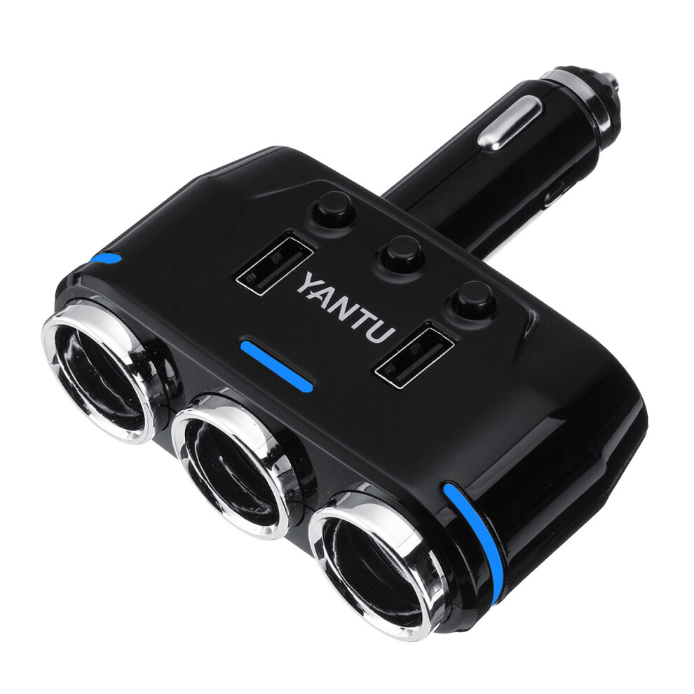 Dual Usb Port 3 Way Auto Car Cigarette Lighter Socket Splitter Adapter Car Charger 614019979051