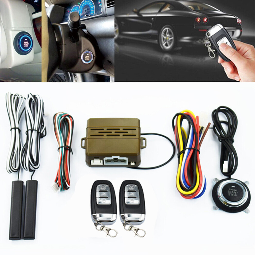 Car Alarm System Pke Keyless Entry Push Button Engine Ignition Start Remote 659438784923
