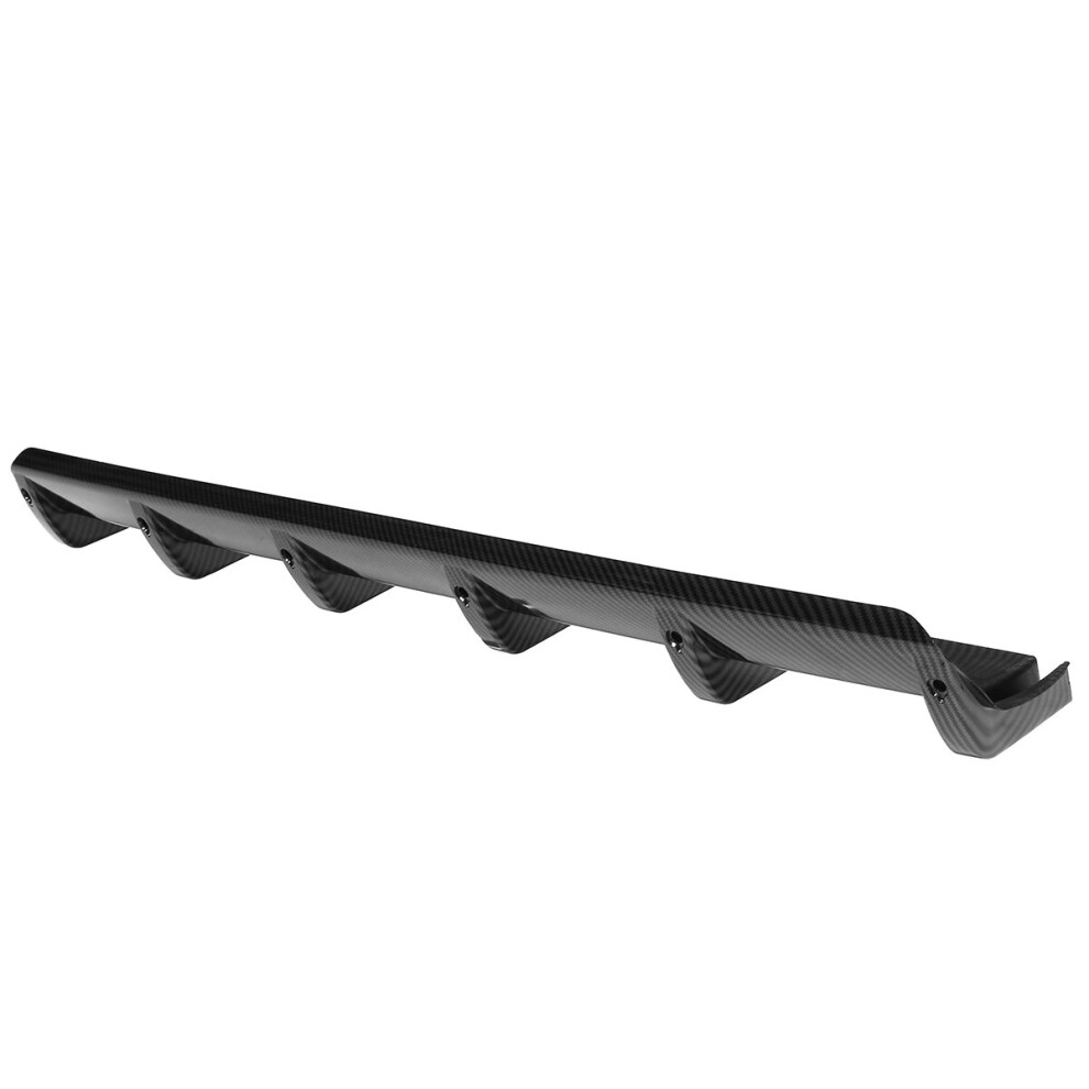 Universal Carbon Fiber Abs 6 Fin Car Rear Bumper Lip Diffuser Splitter Protector Added-On Kit 3796737040408