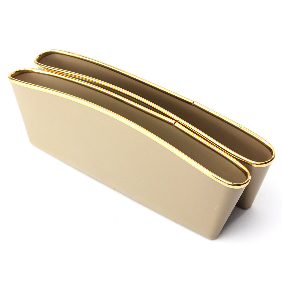 2Pcs Car Seat Gap Storage Box Pu Edged Caddy Catcher Pocket Organizer Holder New 6900011590221