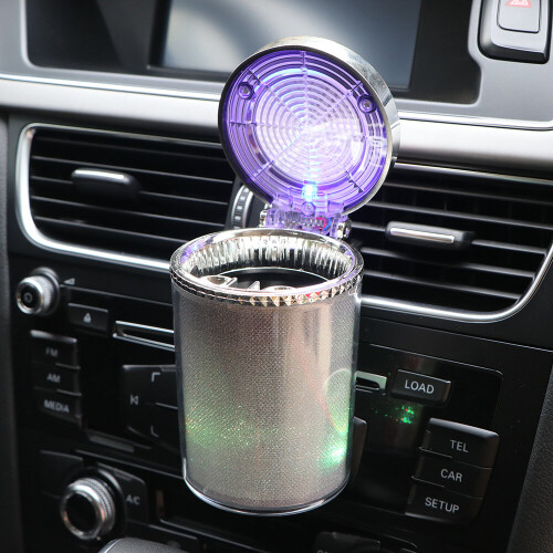 Verplaatsbare auto-asbak reiscup cilinderhouder met LED-licht