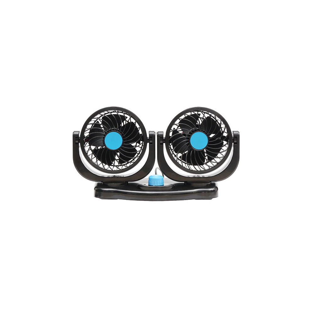 Dual Head 12V Car Fan Portable Vehicle Truck 360 Degree Rotatable Auto Cooling Cooler 6914032019197