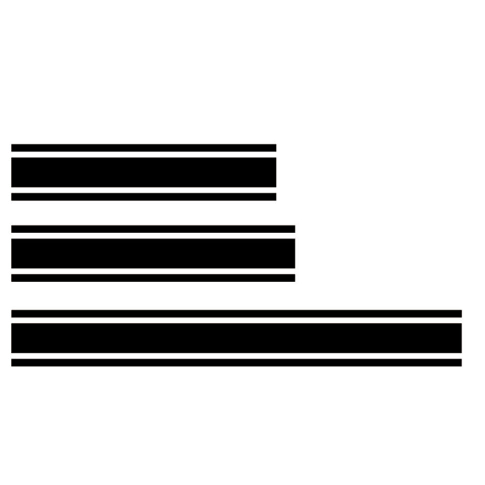 D-345 3Pcs Universal Car Body Roof Hood Vinyl Stickers Engine Cover Stripe Decal Decoration Black/Red/White 6900062868355