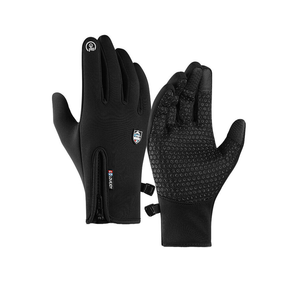 Motorcycle Riding Gloves Windproof Waterproof Touch Screen Full Finger Sports Winter Warm Fleece Skiing Gloves 834663387808