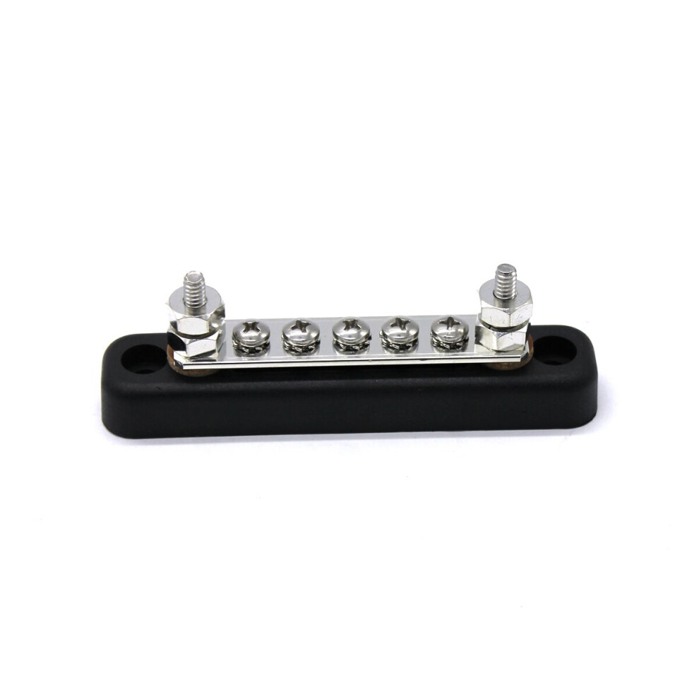 Auto Marine 100A Power Distribution Bus Bar Terminal Block 5 Screw+2 Studs 300V 6900619895094