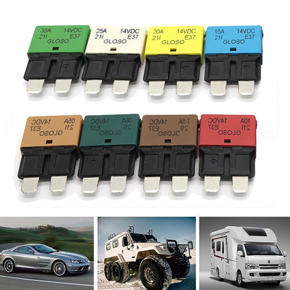 Dc 28V 5-30A Reettable Circuit Breaker Fuse Reset Blade For Marine Automotive 885608407372