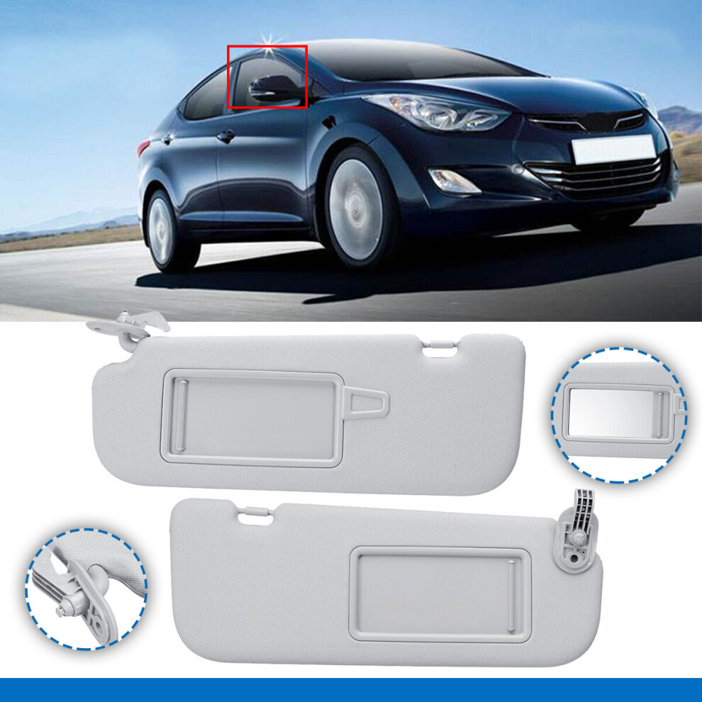 Car Sun Visor Insider Passenger Right For Hyundai Elantra Md 2011 2012 2013 2014 2015 Gray 8011178402765