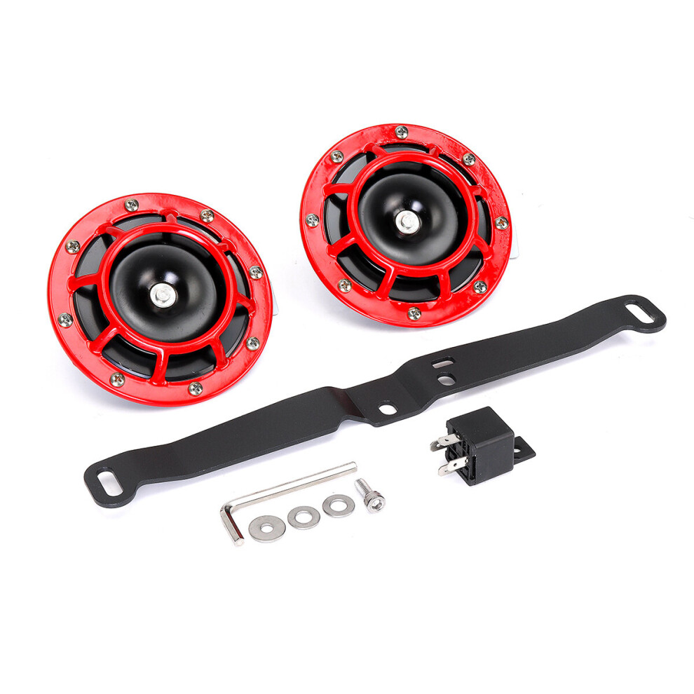 12V 139Db Grill Mount Super Loud Horn Compact Electric Blast Tone Kit For Subaru Impreza Wrx Sti Brz 2008-2014 Red 3796736991695