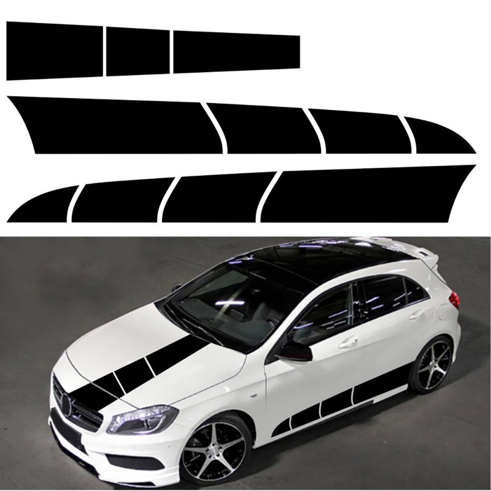 3Pcs Side Body Stickers Racing Long Stripes Hood Roof Decals Decor For Car Truck 8364243225630