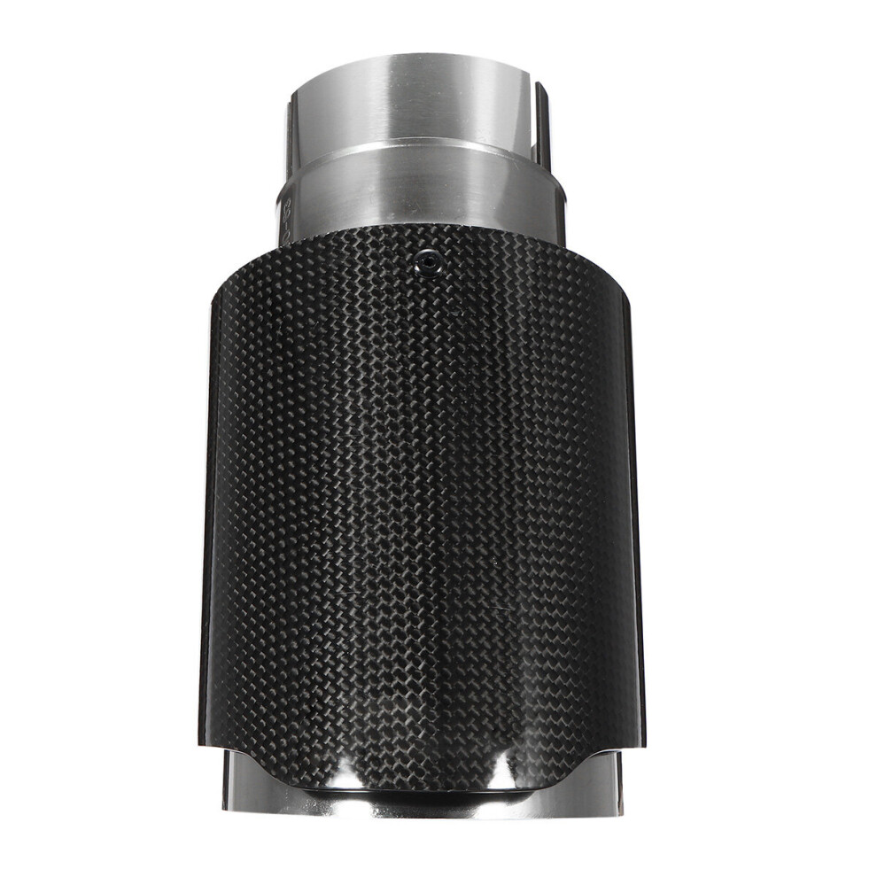 Real Carbon Fiber Auto Suv Exhaust Muffler End Tips For Car 63Mm-89Mm Gloss Light 304692439989