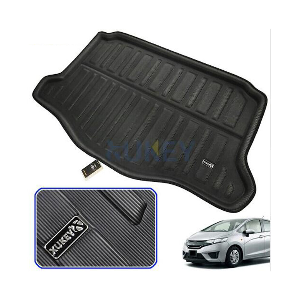 Car Rear Trunk Liner Boot Cargo Mat For Honda Fit / Jazz Hatchback Gk5 2014-2019 Black 605322514367