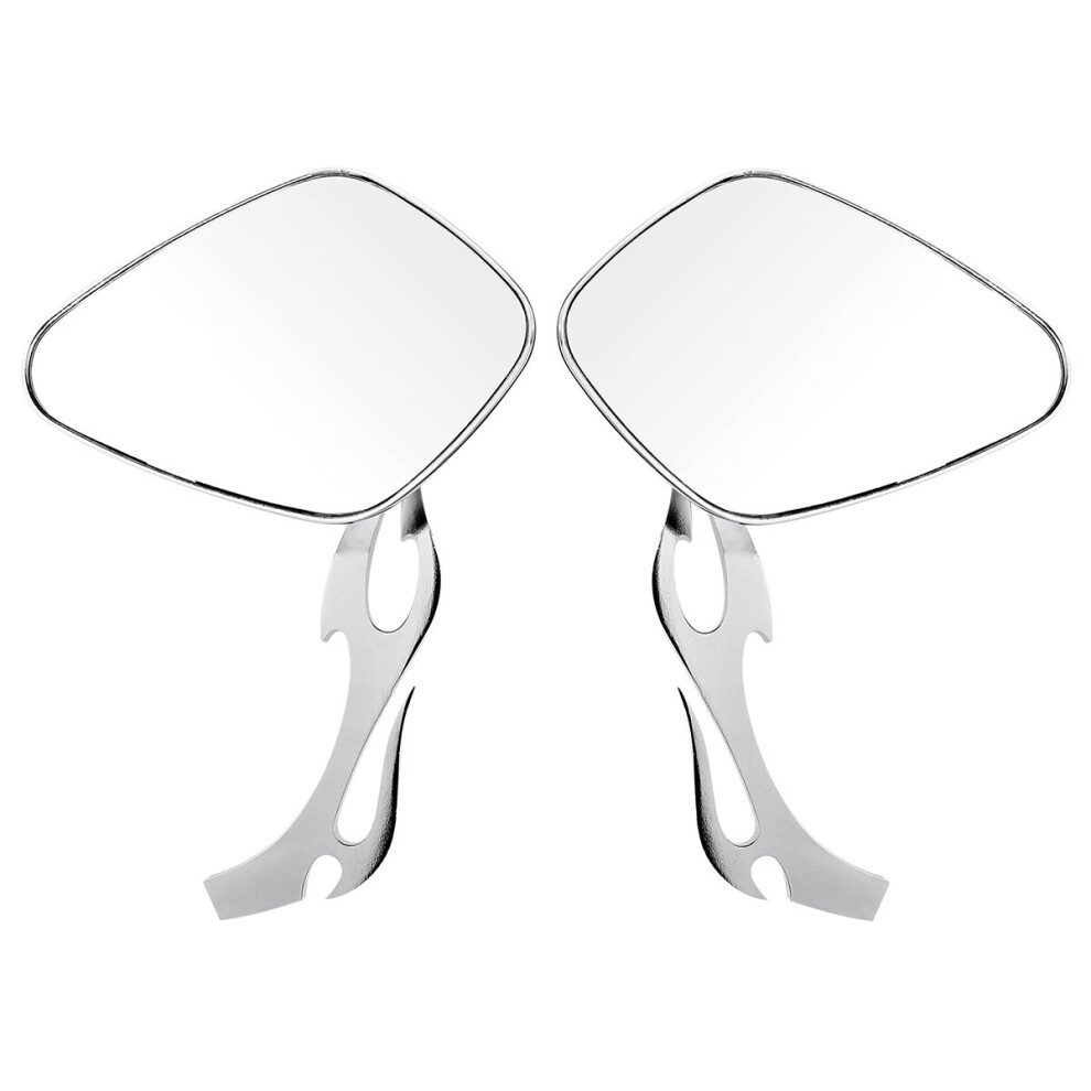 Motorcycle Chrome Glide Flame Mirrors For Harley Davidson Sportster Softail Dyna Electra 698056236902