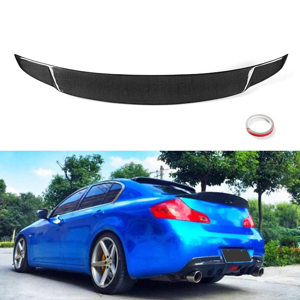 Real Carbon Fiber Rear Trunk Spoiler Wing For 2007-2015 Infiniti G35/G25/G37/Q40 4 Door Sedan Model 6900920844675