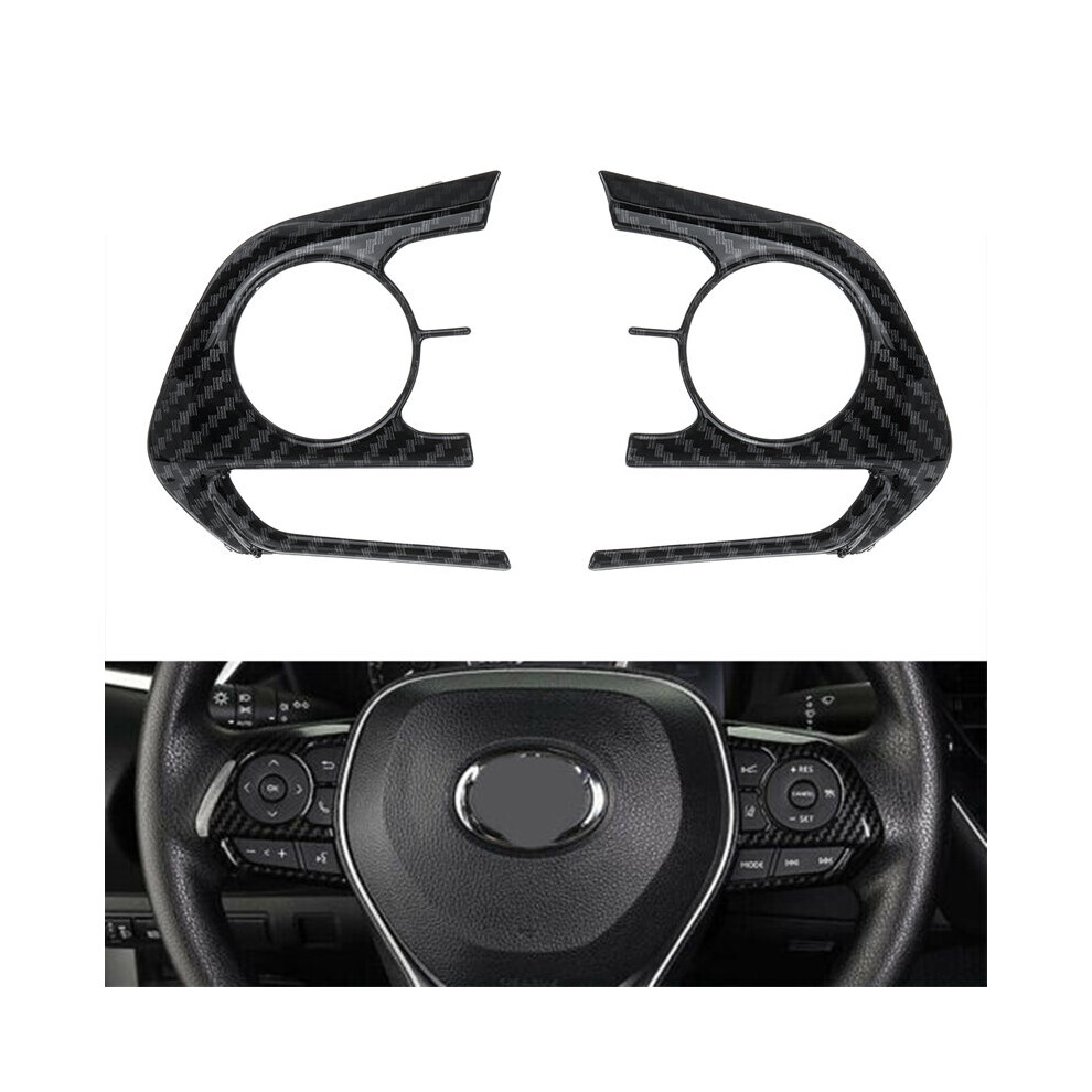3Pcs Steering Wheel Sticker Trim For Toyota Corolla 2019-2020 Black 780449206965
