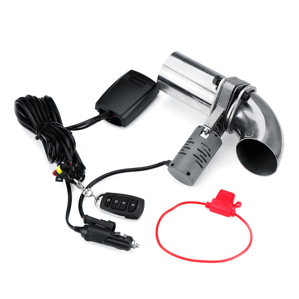 2.5 Inch Electric Exhaust Muffler Catback Downpipe Cutout E-Cut Valve Kit Switch Control Silver 6244318728353