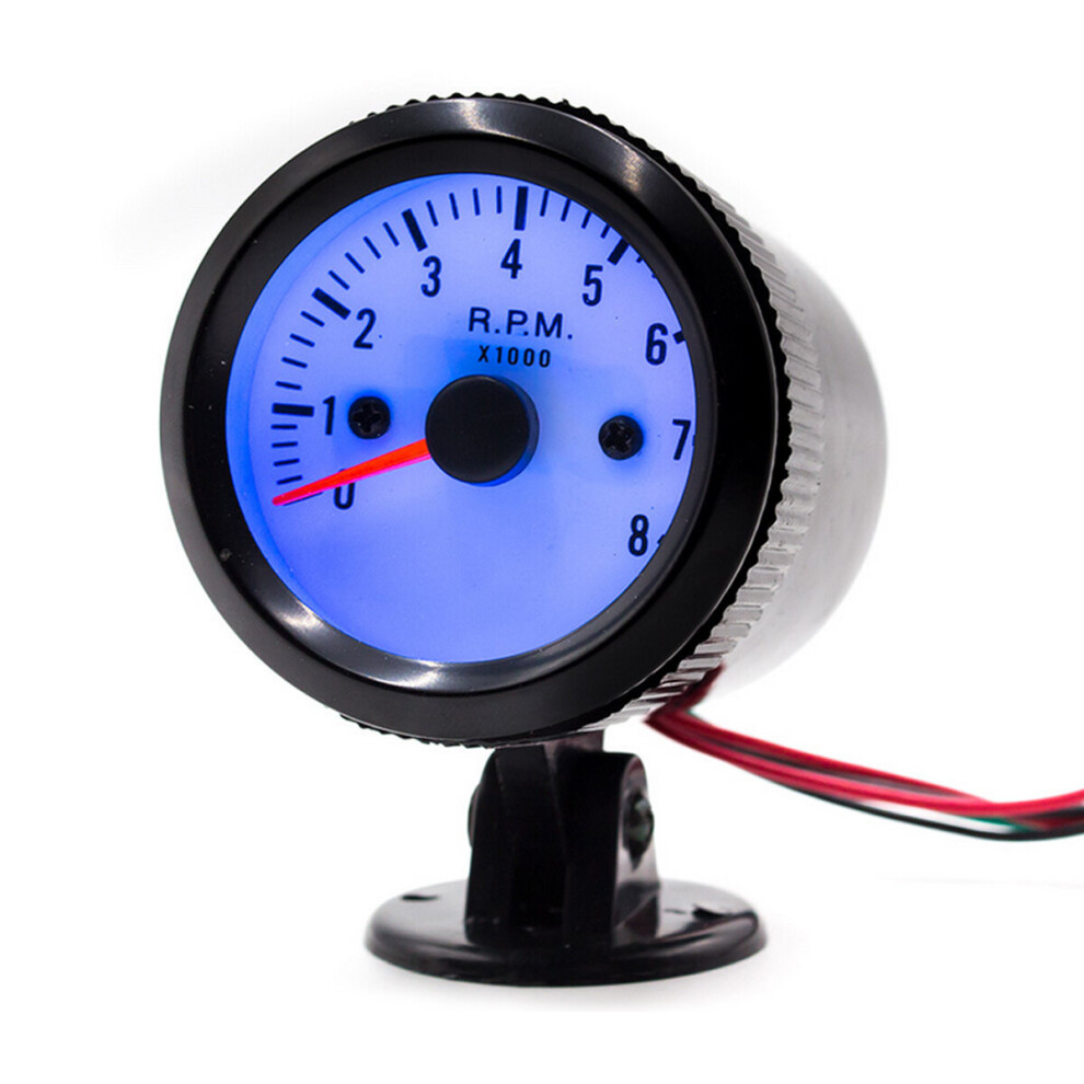 52Mm Auto Car Tachometer Tacho Gauge Meter 0-8000Rpm W/ Led Backlight Blue 8139382352536