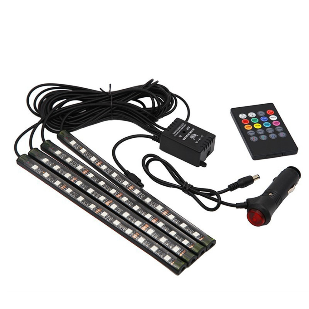 4Pcs Set 18 Led Interior Rgb Led Strip S Atmosphere Neon Music Decorative Lamp Light 031990945958