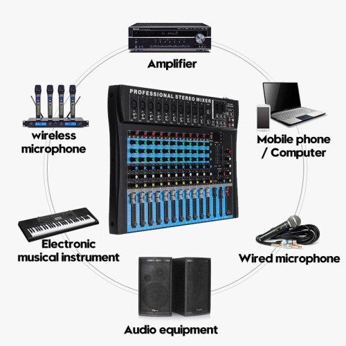 12 Channel Mixing USB Console Bluetoot Professional Live Studio Audio Mixer 1
