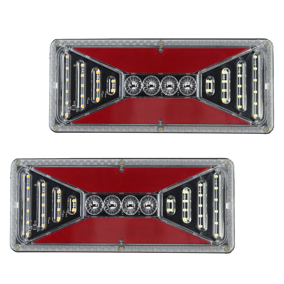 2Pcs 24V Led Flowing Rear Tail Turn Signal Brake Reverse Lamp For Trailer Truck Lorry Light 191579797207