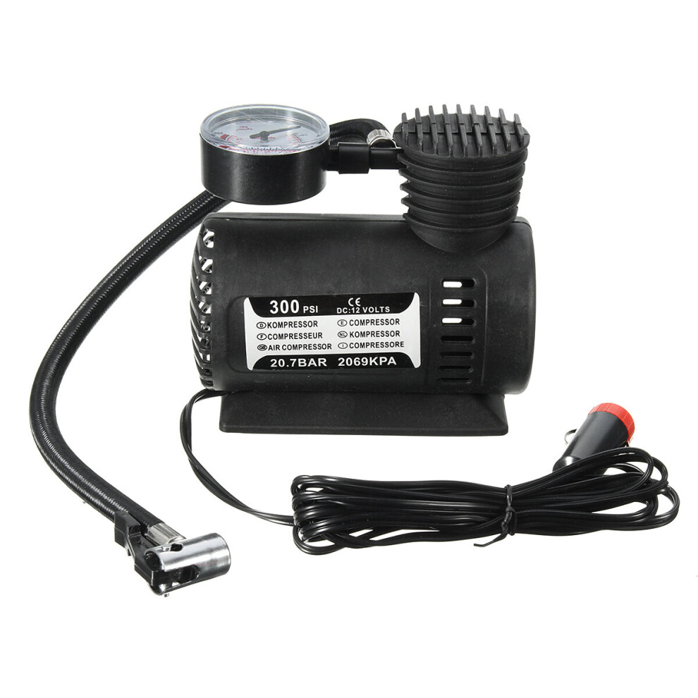 300 Psi 12V Portable Car Tyre Inflator Air Compressor Electric Pump Inflator 608442051774