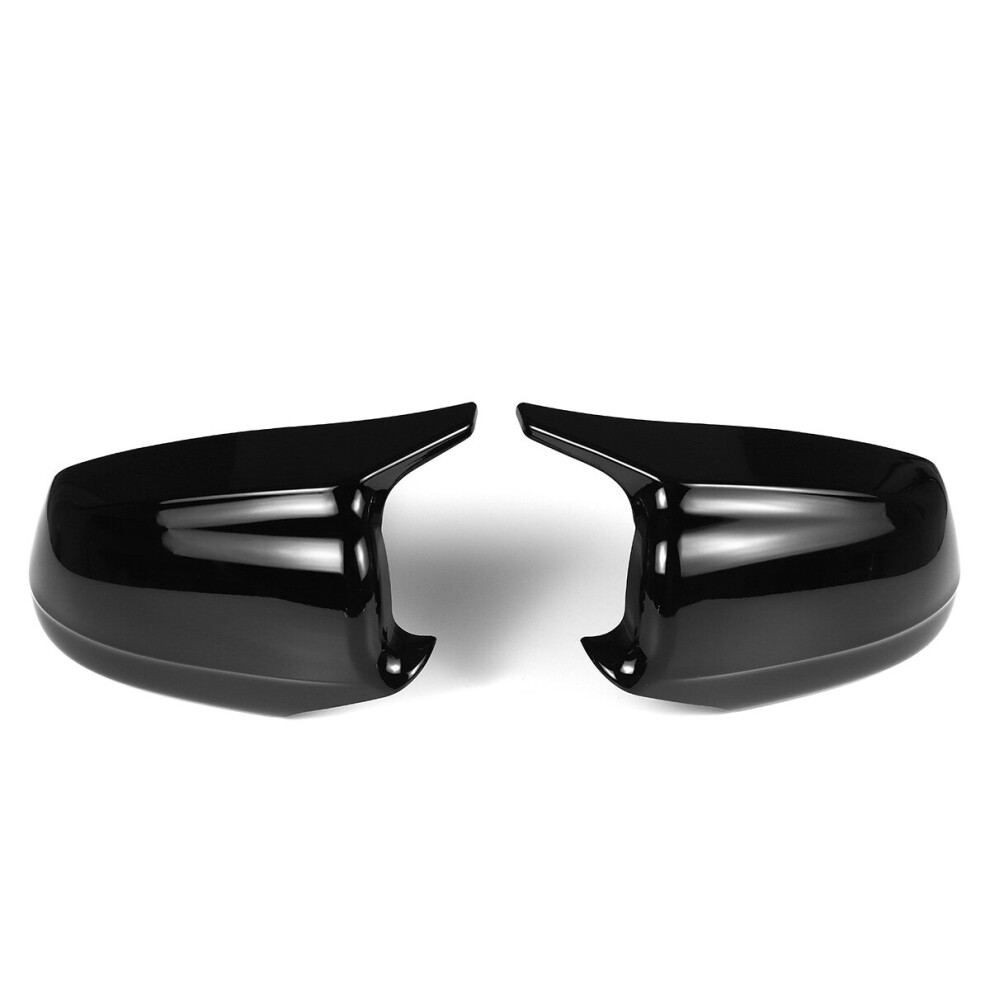 2Pcs Gloss Rearview Wing Mirror Cover For Bmw F10 F11 F18 5-Series Pre-Lci 10-13 Black 6906141291526