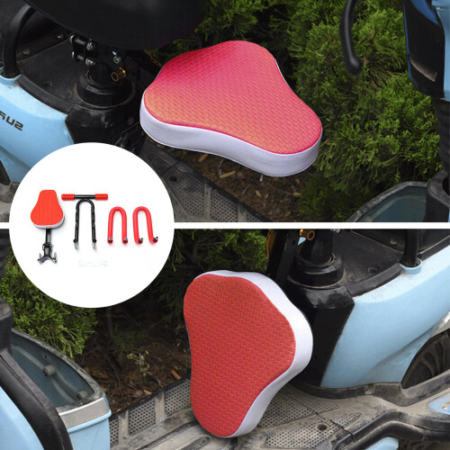 Black/Red Bicycle Seat Detachable Foldable Safety Seat Non-Slip Handle 1