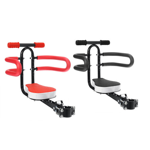 Black/Red Bicycle Seat Detachable Foldable Safety Seat Non-Slip Handle 2