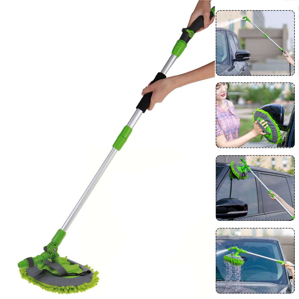 2In1 Adjustable Telescopic Brush Car Wash Mop Long Handle Vehicle Cleaning Tool 159796778966