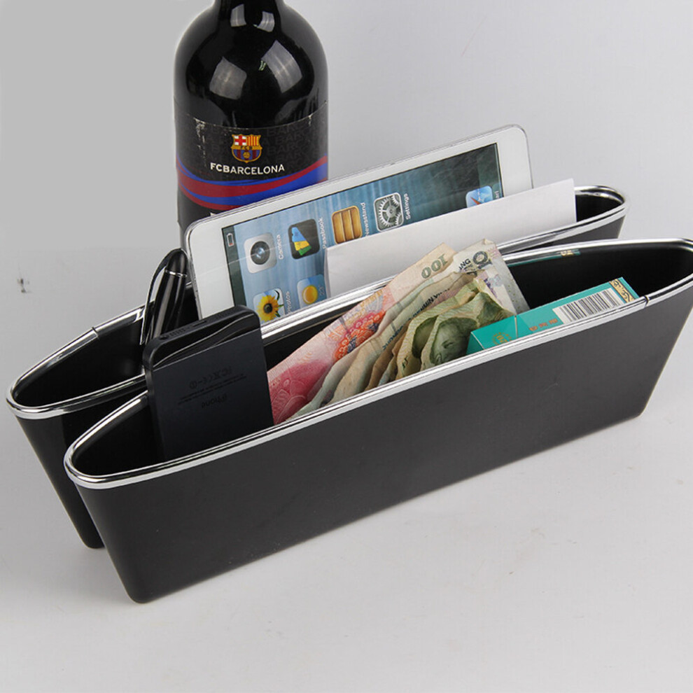 2Pcs Abs Car Seat Crevice Storage Organizer Caddy Catcher Box Seat Slit Pocket Black/Beige/Grey 190268242585