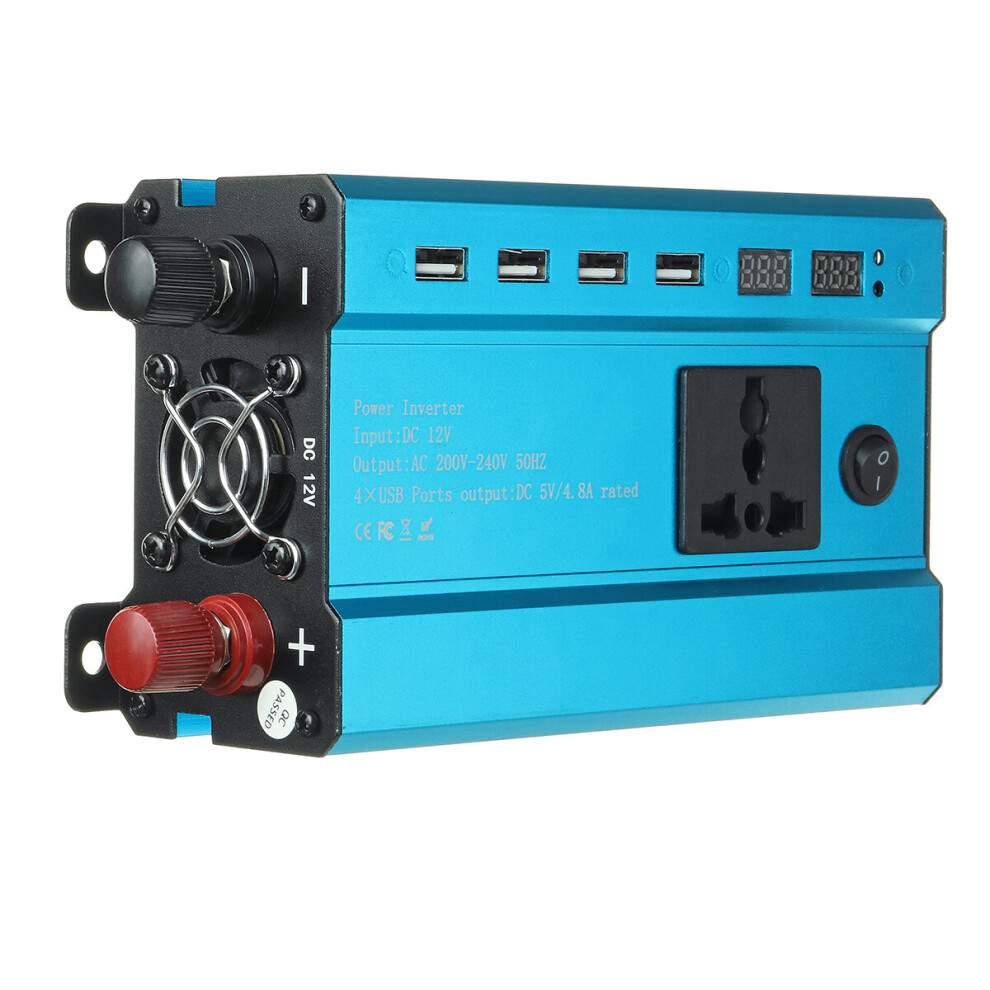 Solar Power Inverter Dc12v To Ac220v Modified Sine Wave Converter For Car Home Blue 680148216374
