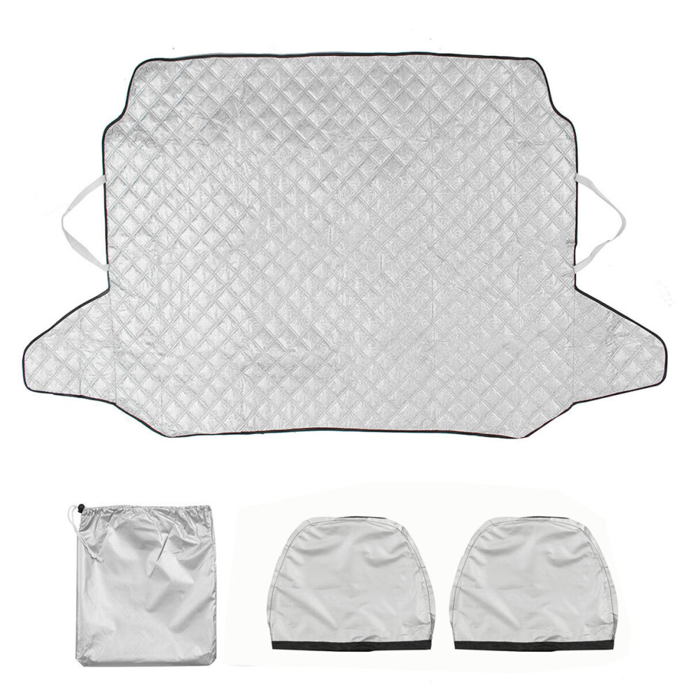 Car Aluminium Windshield Windscreen Cover Frost Ice Snow Sun Dust Shade Window Silver 190268349666