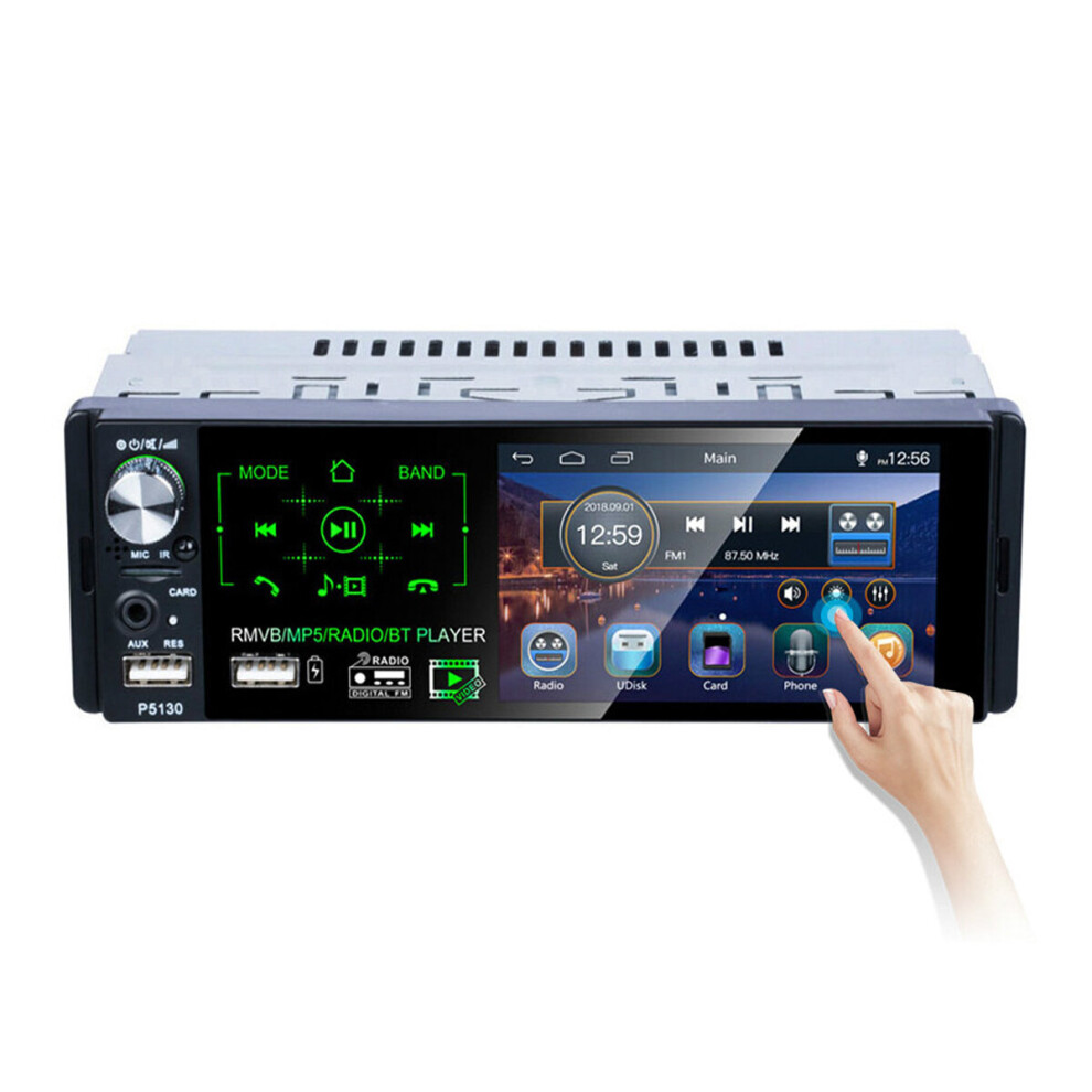 P5130 4.1Inch 1Din Car Stereo Radio Mp5 Player Full Touch Screen Fm Am Rds Bluetooth Usb Strong Bass Rear Backup Camera 6900060338768