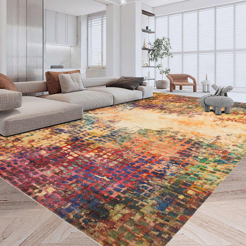 Aspire Homeware (160 X 230 Cm 5 Ft 3 In X 7 Ft 7 In, Vibrant- Cashmere Rug) Large Rugs Living Room Bedroom Traditional Carpets Yellow