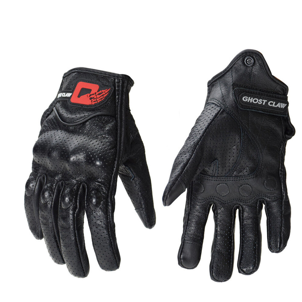 Ghost Racing Motocross Racing Leather Gloves Motorcycle Protective Gear Goatskin Touchscreen Men Women 3596055724185