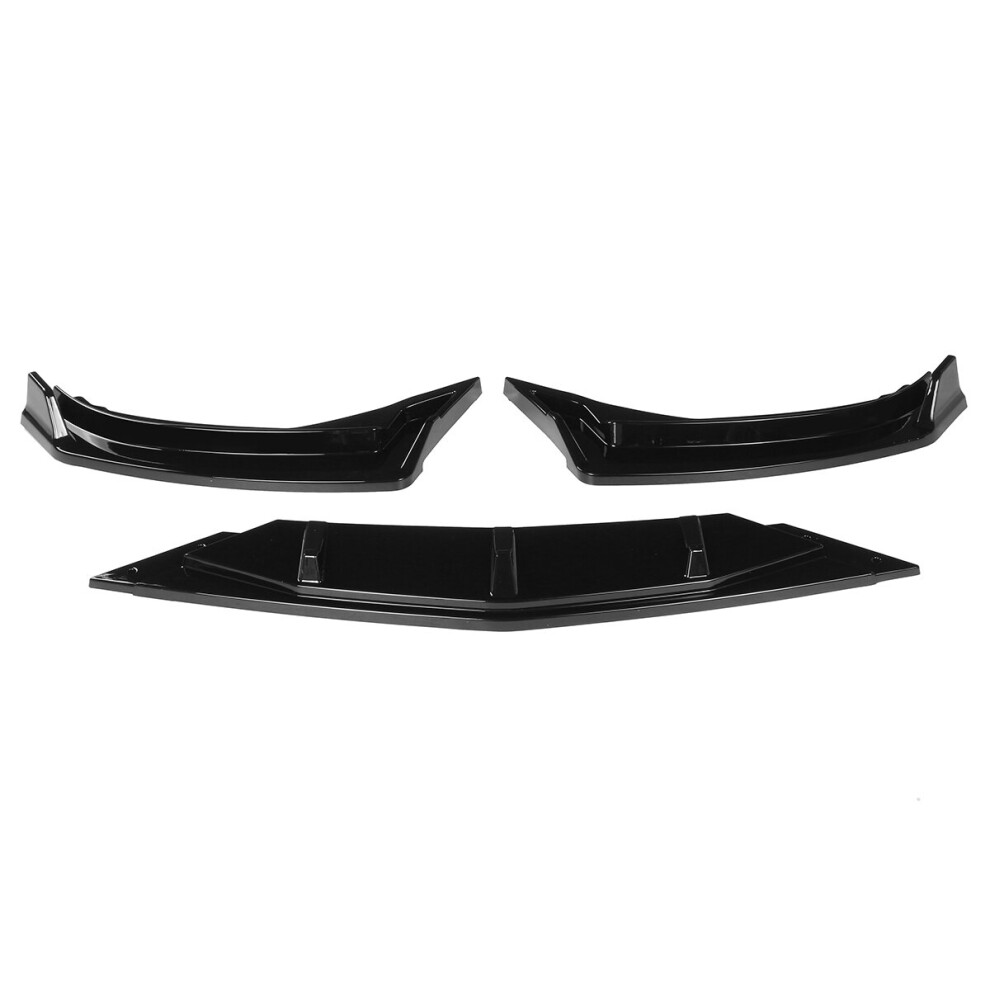 3Pcs Glossy Car Front Bumper Lip Body Kit Spoiler Diffuser Bumper Lip Deflector Lips Protector Cover For Vw Passats 2020 Black 791327575448