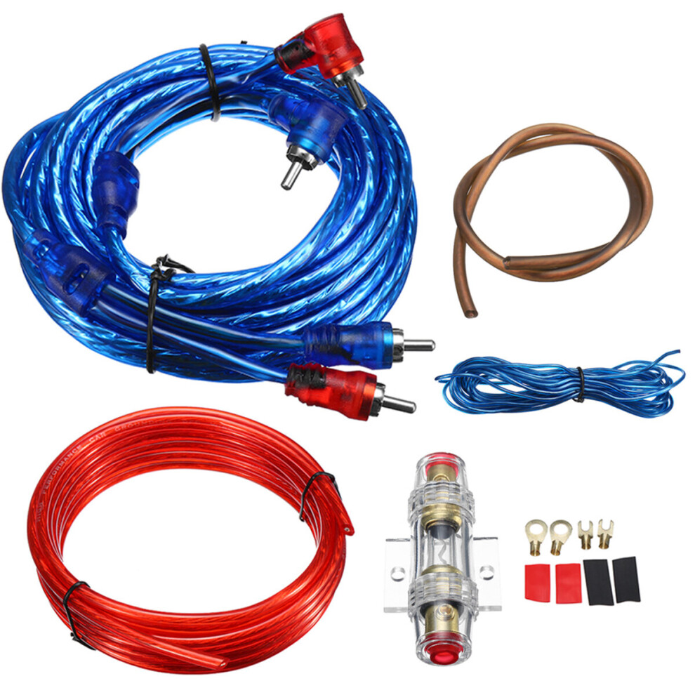 1500W Car Amplifier Wiring Kit Audio Subwoofer Amp Rca Power Cable Agu Fuse Set 190268086295