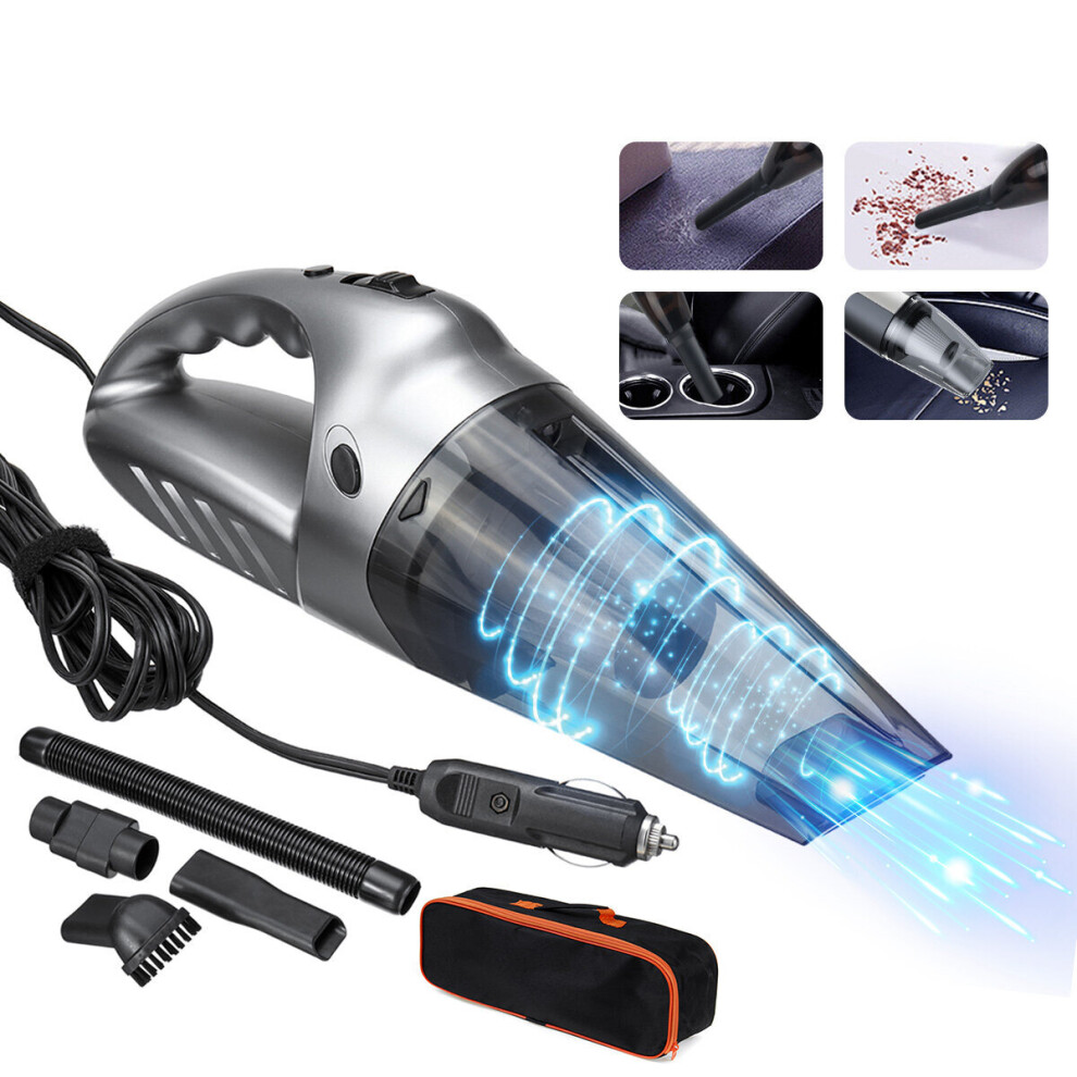 120W Portable Auto Car Handheld Vacuum Cleaner Duster Wet & Dry Dirt Suction With Led Light 611040611554