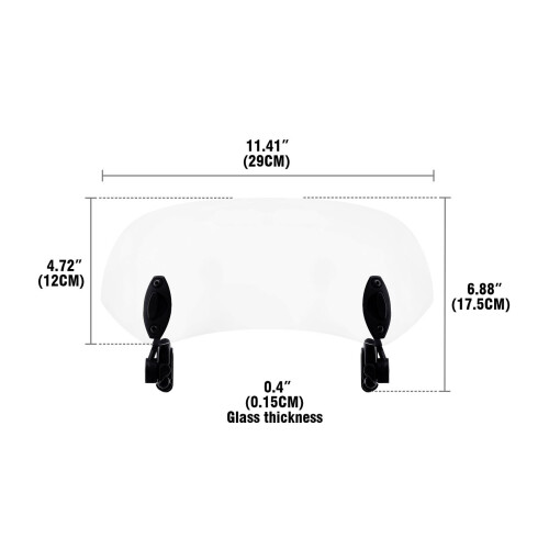Motorcycle Windshield Motorbike Clip On Wind Screen Deflector Extension Spoiler 1