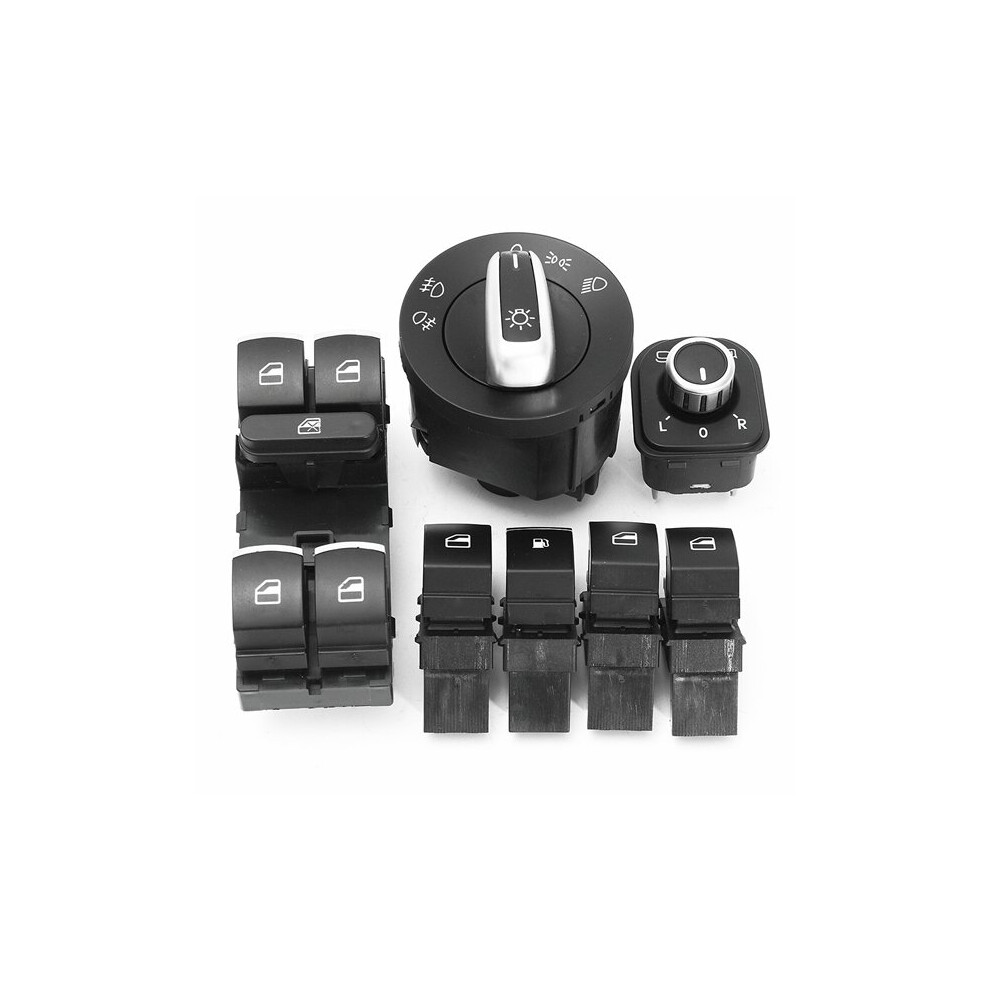 7Pcs Window Headlight Mirror Fuel Gas Switch For Vw Golf Mk5 Mk6 Jetta Passat 651441553398
