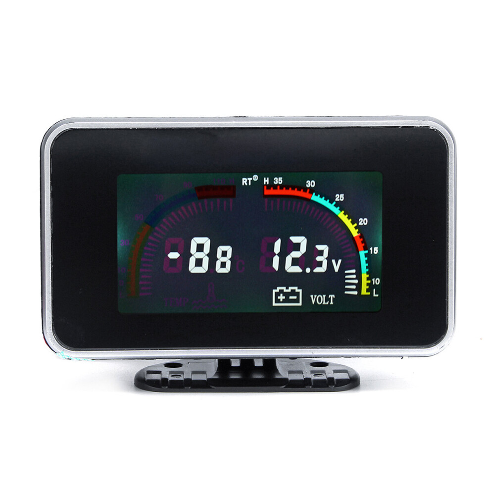 12V 24V 2 In 1 Lcd Car Digital Gauge Voltage Pressure Water Temperature Meter M10 3796737143789