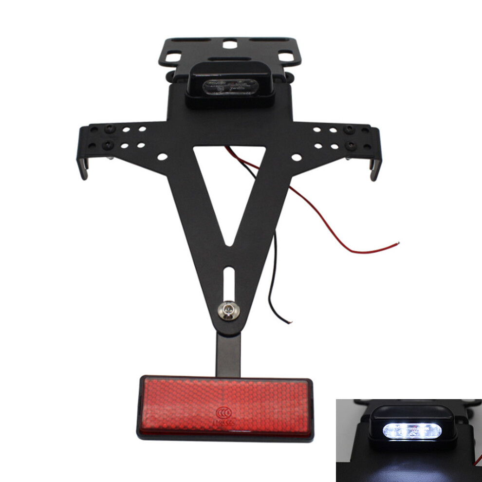 12V Motorcycle License Plate Bracket Frame Motocross Rear Mudguard Off-Road Metal Bracket With Led Tail Light 6906142727826